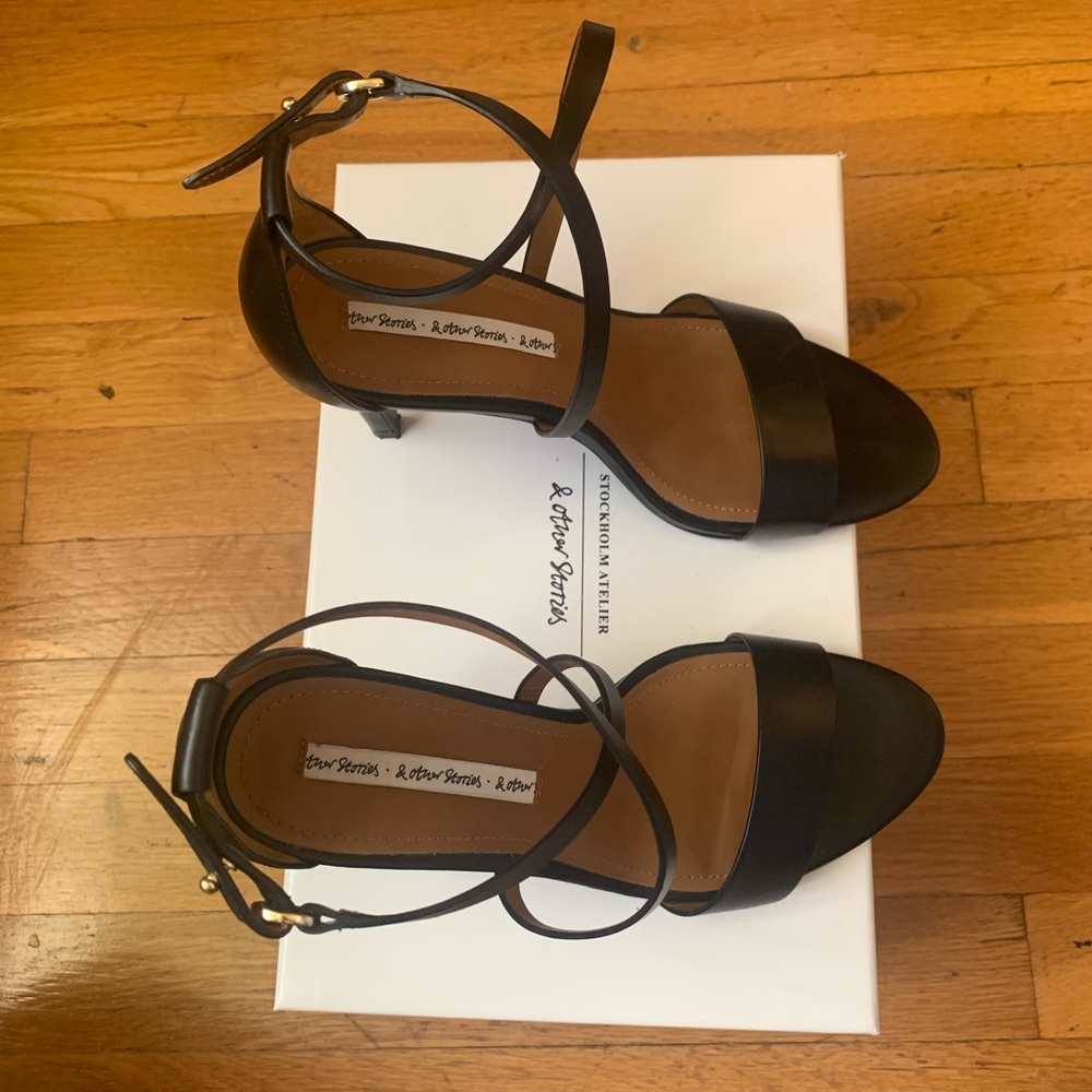 Black Strappy Heels - Picture 4 of 6